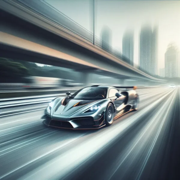 Supercarros esportivos em sua velocidade máxima