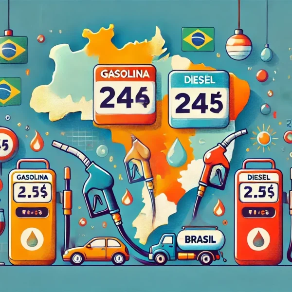 Média de preços da gasolina, etanol e diesel abril 2025